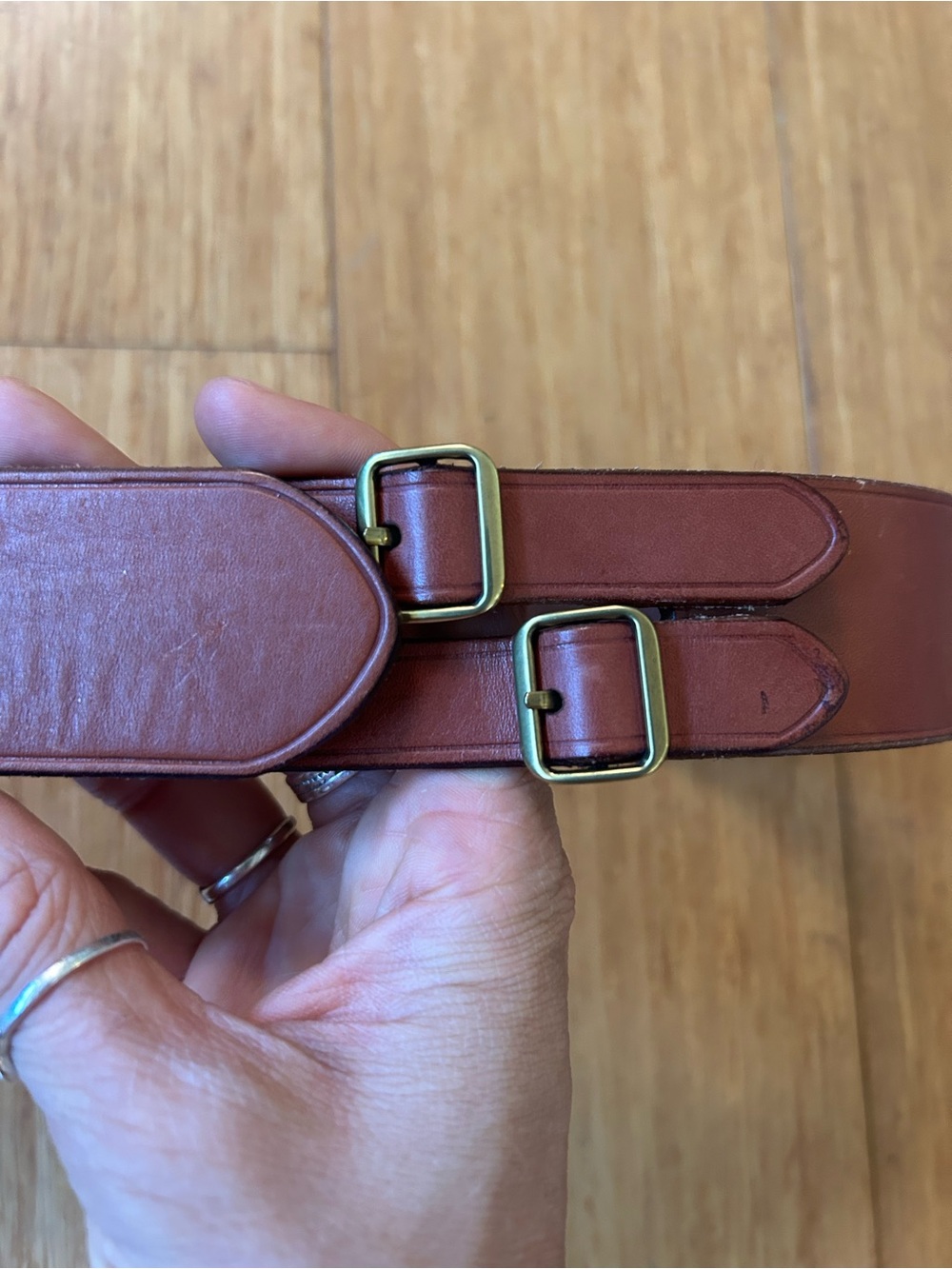 Vintage Ralph Lauren Genuine Leather Double Buckle Western Wide Belt - S - Picture 2 of 6
